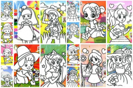 CREATIVITATE SI INDEMANARE - Set 100 planse AA nisip colorat A4