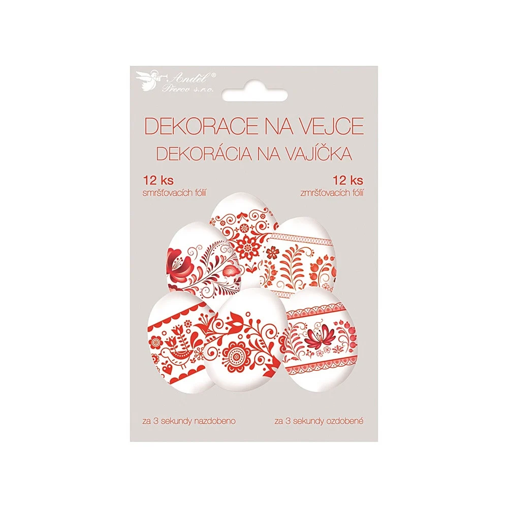 Ghirlande, stickere - Set 12 folii termice pentru oua de Pasti - motive florale rosii