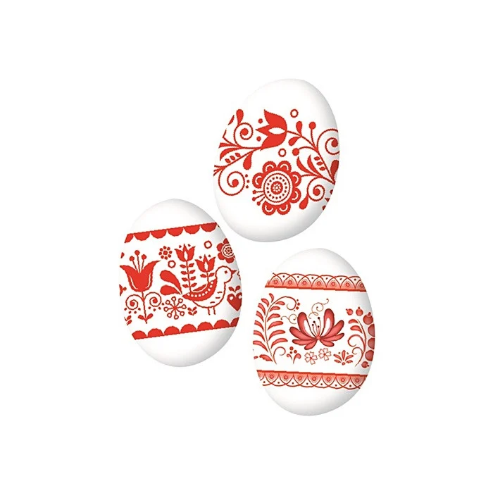 Set 12 folii termice pentru oua de Pasti - motive florale rosii [1]