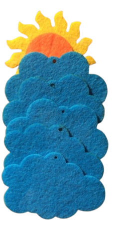 PRIMAVARA - Set 16 flori fetru roz-lila