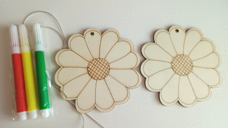 MARTISOR - Set 2 flori lemn + 3 carioci