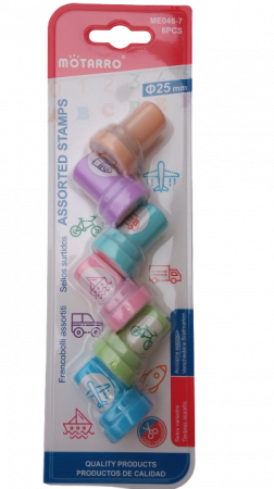 MIJLOACE DE TRANSPORT - Set 6 stampile tusate 2,5 cm - mijloace de transport