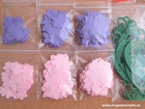 Set creativ 20 felicitari albastre cu flori [2]
