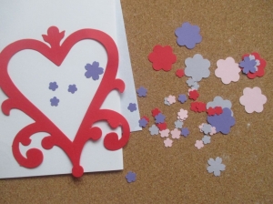 Set confecționare 20 felicitari Inima cu flori [2]