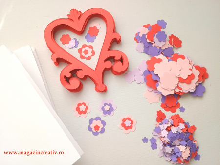MARTISOR - Set confecționare 20 felicitari Inima cu flori