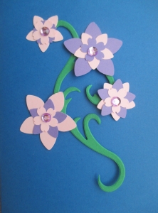 Set creativ 20 felicitari albastre cu flori [1]