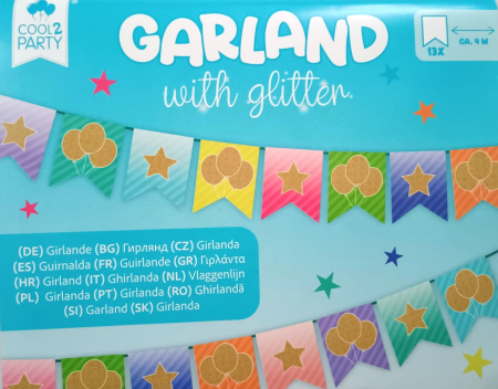 SETURI DECORATIVE MARI - Set decorativ ghirlanda cu stele și baloane glitter