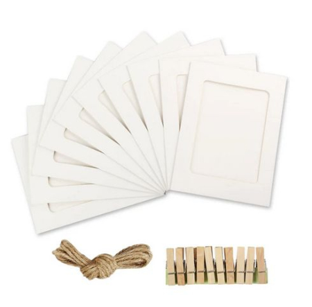 Seturi creative - Set rama foto ghirlanda alb - 10 buc