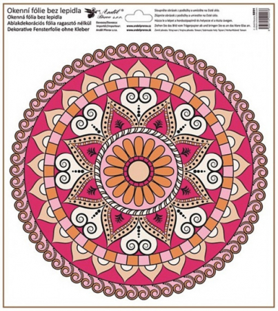STICKERE. GHIRLANDE. AUTOCOLANTE.BALOANE - Sticker geam - mandala rosu, 30 x 30 cm