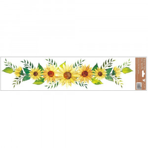STICKERE. GHIRLANDE. AUTOCOLANTE.BALOANE - Sticker static pentru geam - camp cu narcise 64 x 15 cm