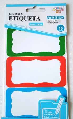 PUNGI. ETICHETE.CUTII. - Stickere - etichete scolare 9 cm x 3,5 cm, 15 buc