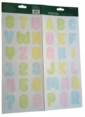 STICKERE. GHIRLANDE. AUTOCOLANTE.BALOANE - Stickere perete litere și cifre color 41 cm