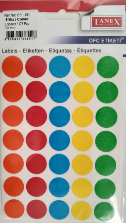 STICKERE. GHIRLANDE. AUTOCOLANTE.BALOANE - Stickers buline color 19 mm