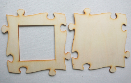 SUPORTURI DECORAT - Rama dubla puzzle lemn