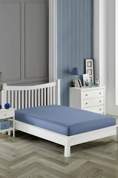 Cearceaf de pat cu elastic 140x200 cm, bleumarin [1]