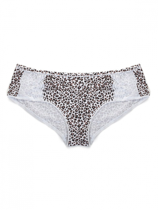 Chilot dama model Animal Print cu dantela, alb [2]