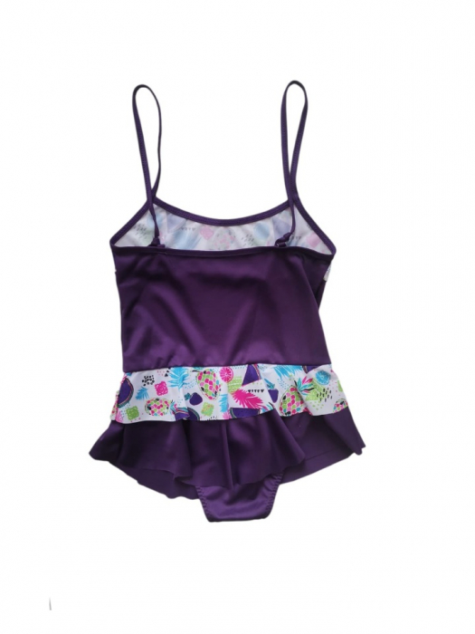 Costum de Baie Întreg Tip Rochiță pentru Fete, mov [4]