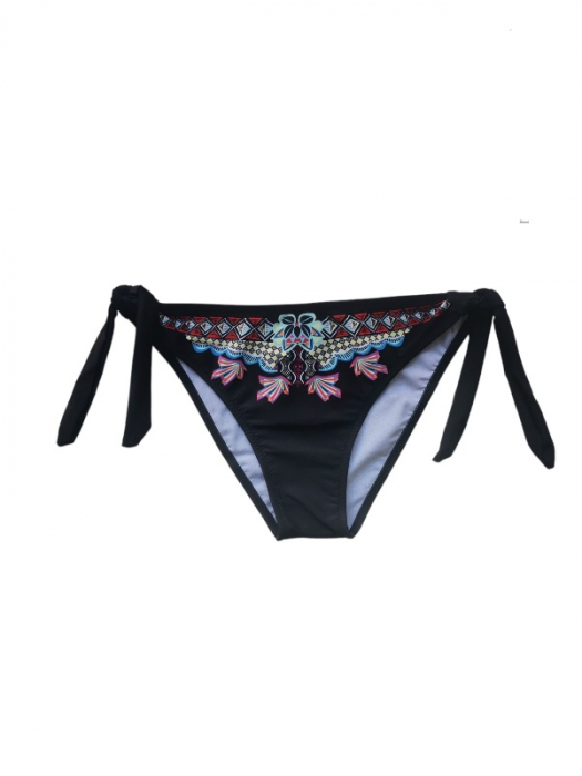 Costum de baie 2 piese negru cu imprimeu [2]