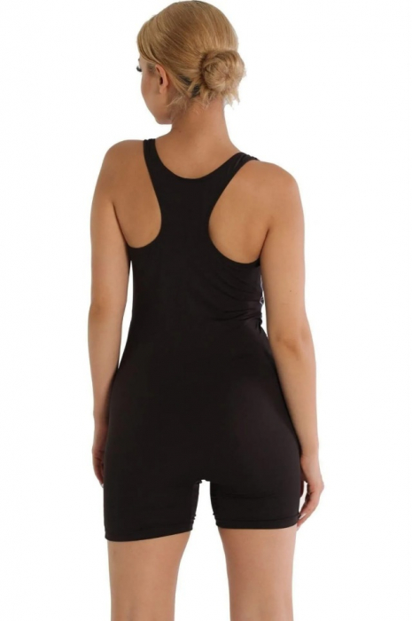 Costum de baie cu picior, Negru cu Model [5]