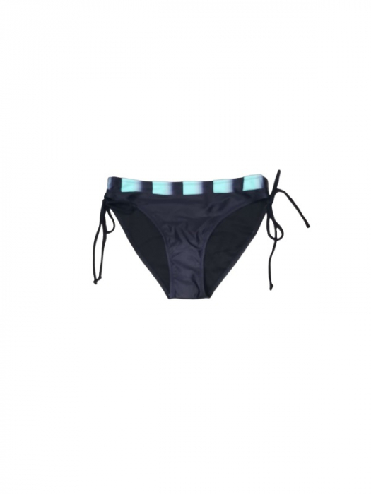 Costum de baie negru cu dungi, sutien cu dublu pus-up si bretele reglabile, slip clasic [4]
