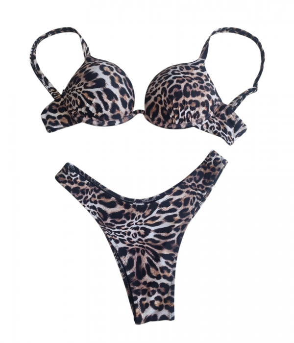 Costum de baie animal print, Sutien cu Push-up și Chilot brazilian [2]
