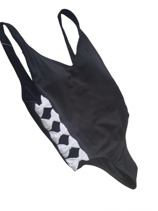 Costum de baie intreg negru cu fundițe [3]