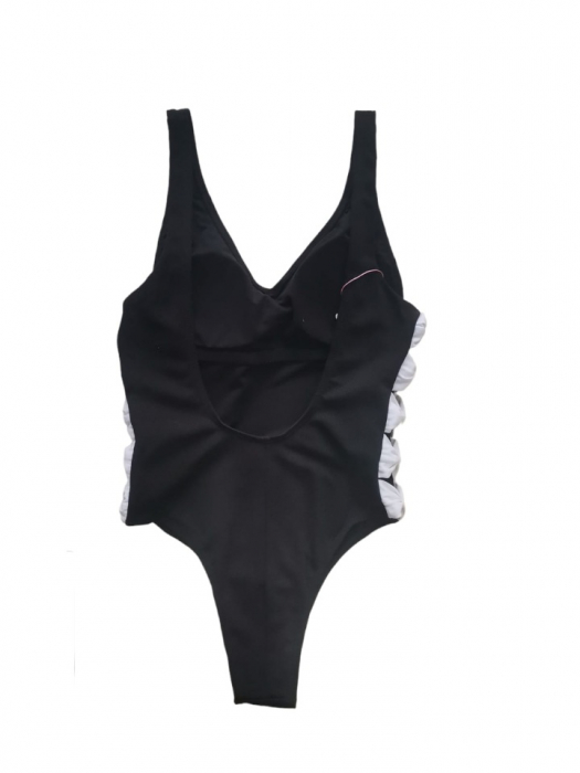 Costum de baie intreg negru cu fundițe [2]