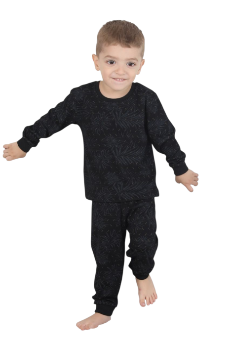 Pijama bebelusi, negru cu imprimeu [2]