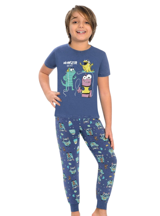 Pijama confort băieți bumbac 100%, tricou și pantaloni lungi [1]