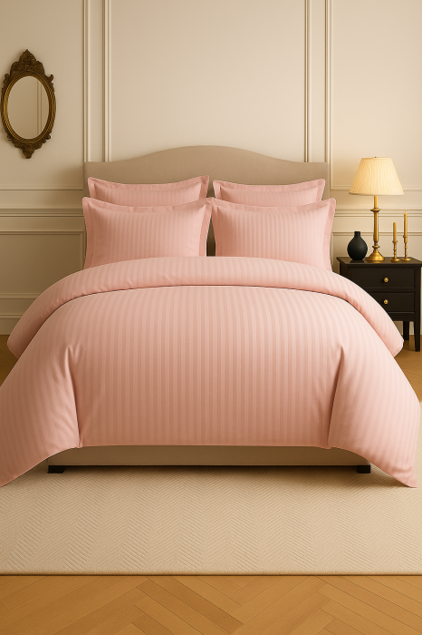 Lenjerie de pat Damasc, roz [1]