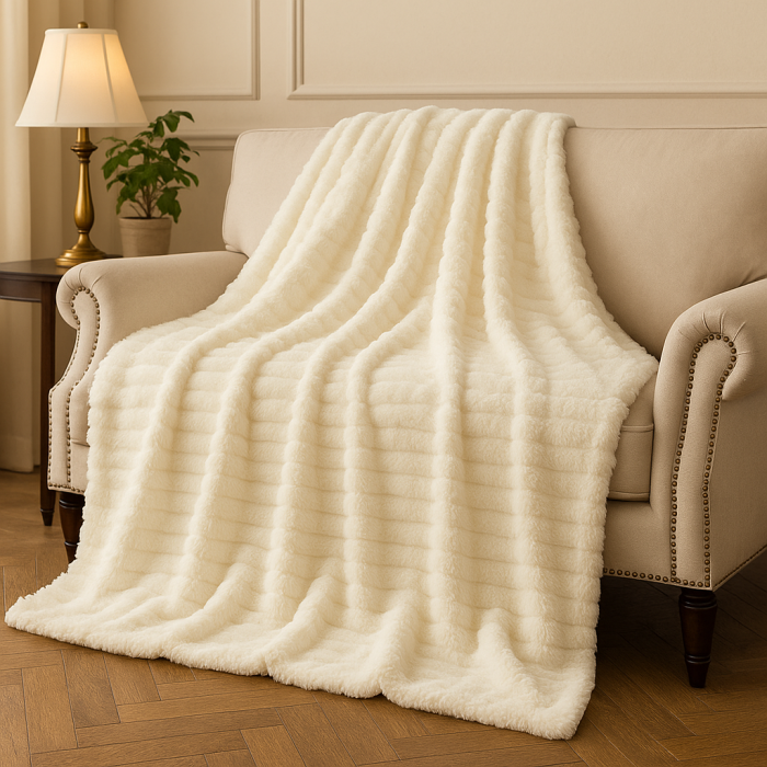 Patura din blanita artificiala, alb ivory [1]