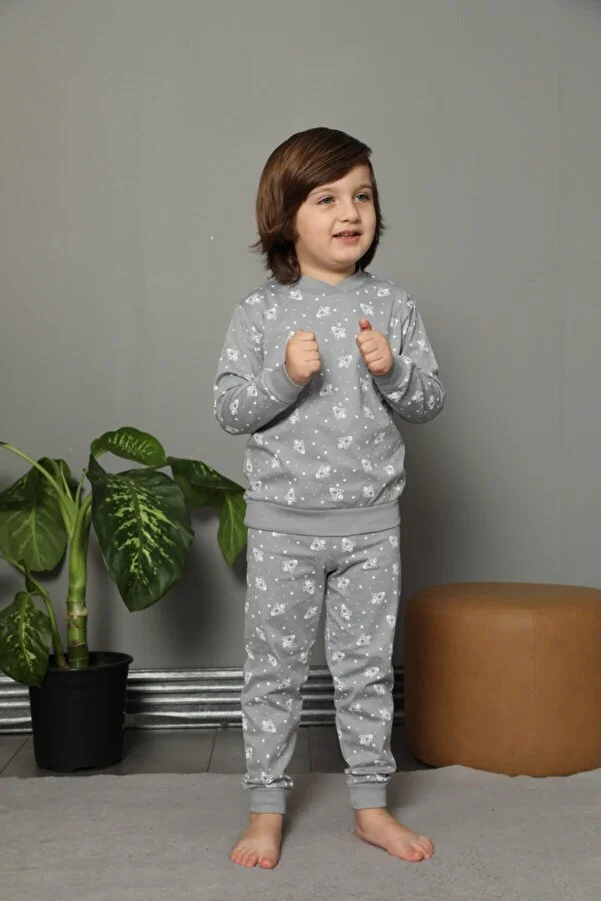 Pijama băieți gri cu imprimeu [3]