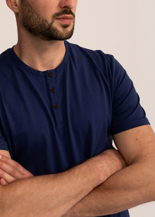 Pijama barbati cu pantaloni scurti, Soft&Seven Sofiaman  Bleumarin [4]