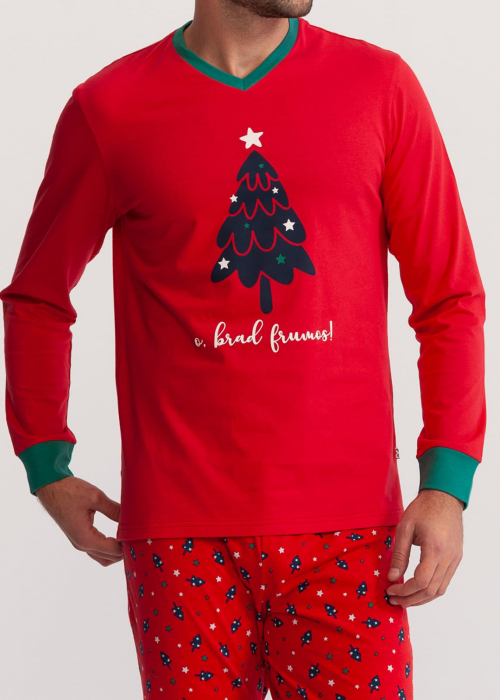 Pijama barbati rosie cu Brad Soft & Seven BY SOFIAMAN [5]