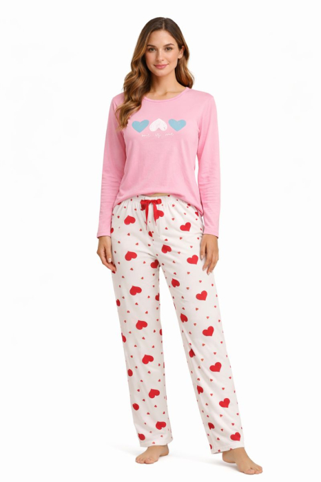 Pijama damă din bumbac 100%, model floral – mărimi mari XL–3XL [2]