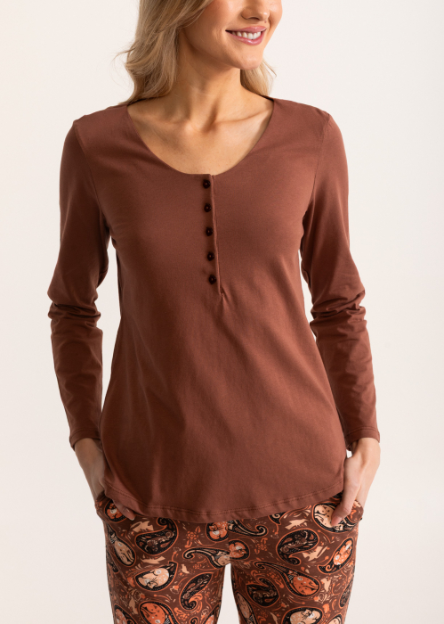 Pijama femei 100% bumbac, Soft&Seven Sofiaman, Maro [4]