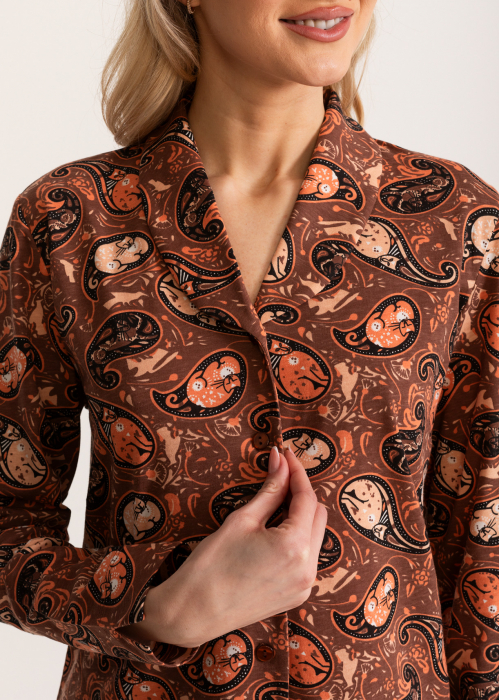 Pijama femei bumbac, Soft&Seven Sofiaman, bluza cu nasturi [2]