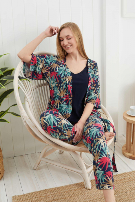 Set pijama dama compusă din 3 piese cu imprimeu [4]