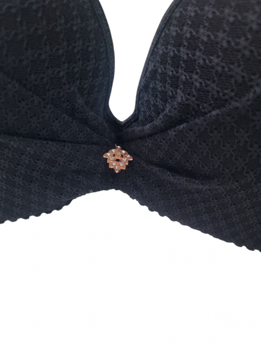 Sutien Negru cu extra Push-up și Accesoriu Frontal [3]
