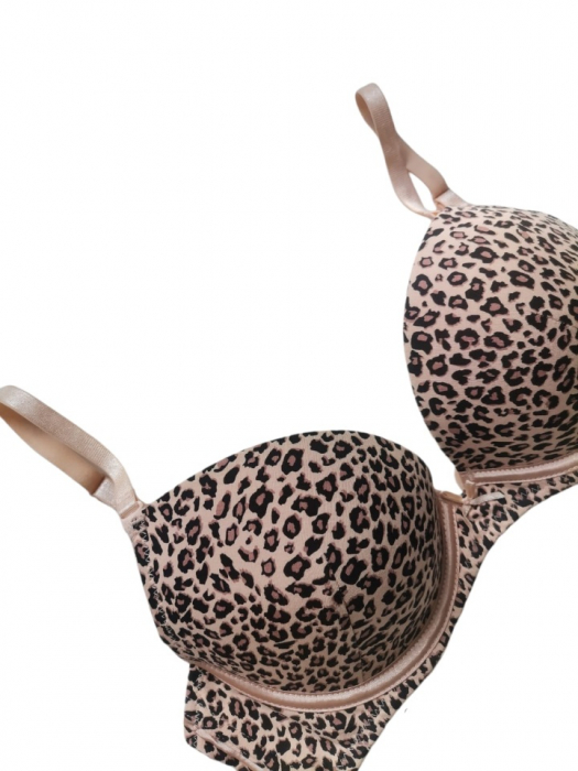 Sutien cu cupe si push-up, model animal print [3]