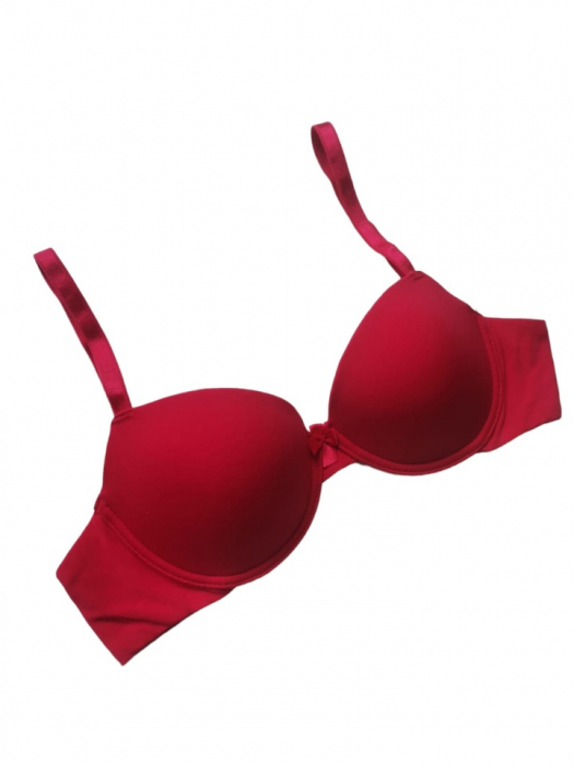 Sutien din bumbac simplu cu armatura , rosu [2]