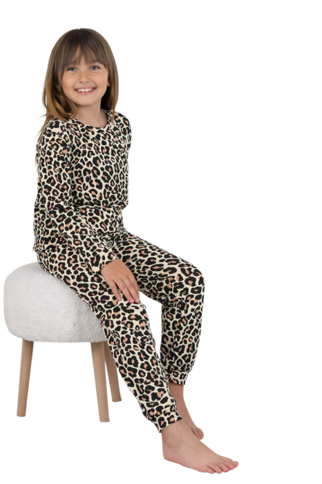 Pijamă fete bumbac 100% cu imprimeu animal print [2]