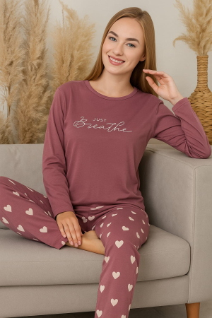 Pijamale - Pijama dama, Milan, Mov cu inimioare