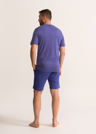 Pijama barbati cu pantaloni scurti, Soft&Seven Sofiaman, Albastru [1]