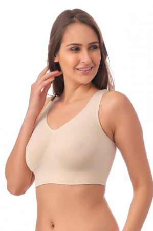 Femei - Bustiera Nude Cu Bretele Late Fara Cupe