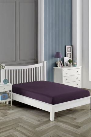 Cearceaf 100x200 - Cearceaf cu elastic din bumbac 100% – mov închis – 100x200x25 cm cm