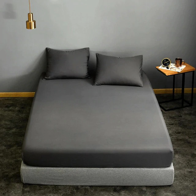Articole de casa - Cearceaf de pat cu elastic 100×200 cm, gri