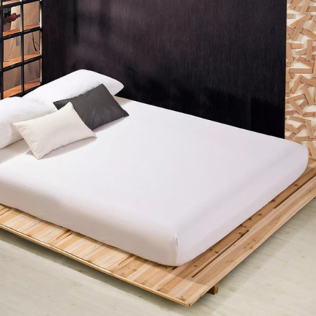 Articole de casa - Cearceaf de pat cu elastic 140x200 cm, alb