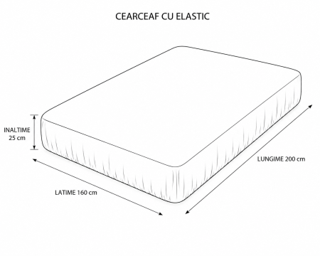 Cearceaf de pat cu elastic 160X200, gri [1]