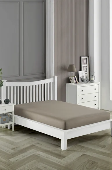 Cearceaf 160x200 - Cearceaf de pat cu elastic 160 x 200 cm,  gri